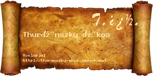Thuránszky Ákos névjegykártya
