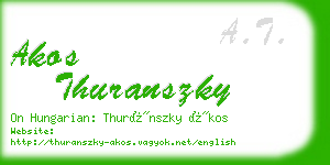 akos thuranszky business card